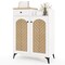 White Wooden 2-Door Shoe Rack Cabinet with 6 Removable Shelves and Side Drawer